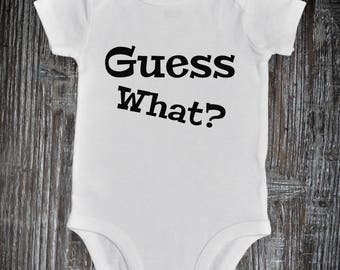 Guess What onesie, Baby Announcement onesie, Funny Pregnancy Announcement, Pregnancy Reveal to family, Pregnancy Announcement Onesie