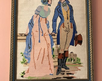 Vintage Needlepoint, Pride & Prejudice, Cross Stitch, Mr Darcy, Jane Austen, Regency Romance (B512)