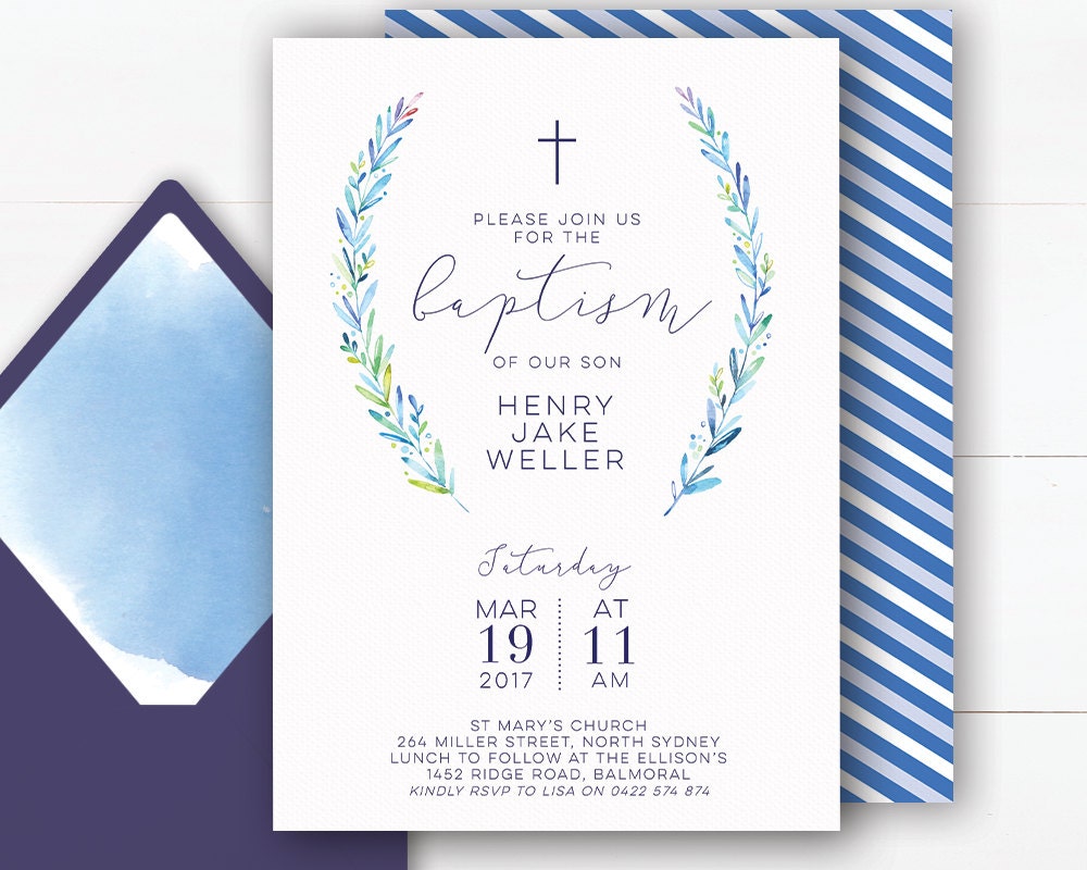 Baptism Invitations For Boys 4