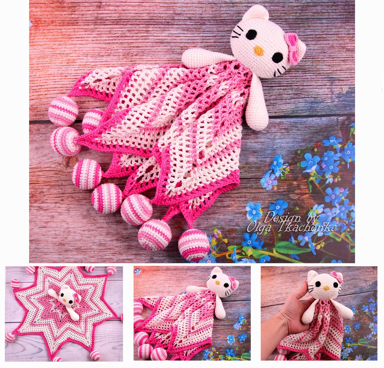 security blanket hello kitty crochet blanket newborn gift baby
