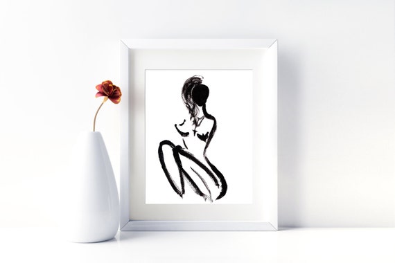 Female Nude Wall Art Modern Minimal Art Nude Art Prints Modern