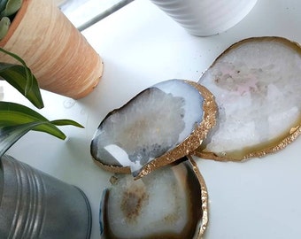 Summer 4th of July Party Agate Coasters - NATURAL - Sets of 2/4/6+ - Housewarming gift - Bridal gift - Home - Home Decor- Wedding- BBQ