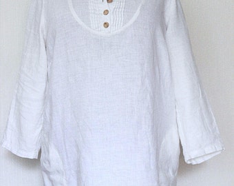 White linen blouse | Etsy