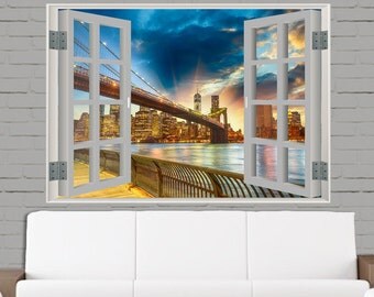 3D Wall Sticker Window, window view home, Self-Adhesive Vinyl removable, wall mural decal, vinyl decal,peel and stick, colorful wall art 15