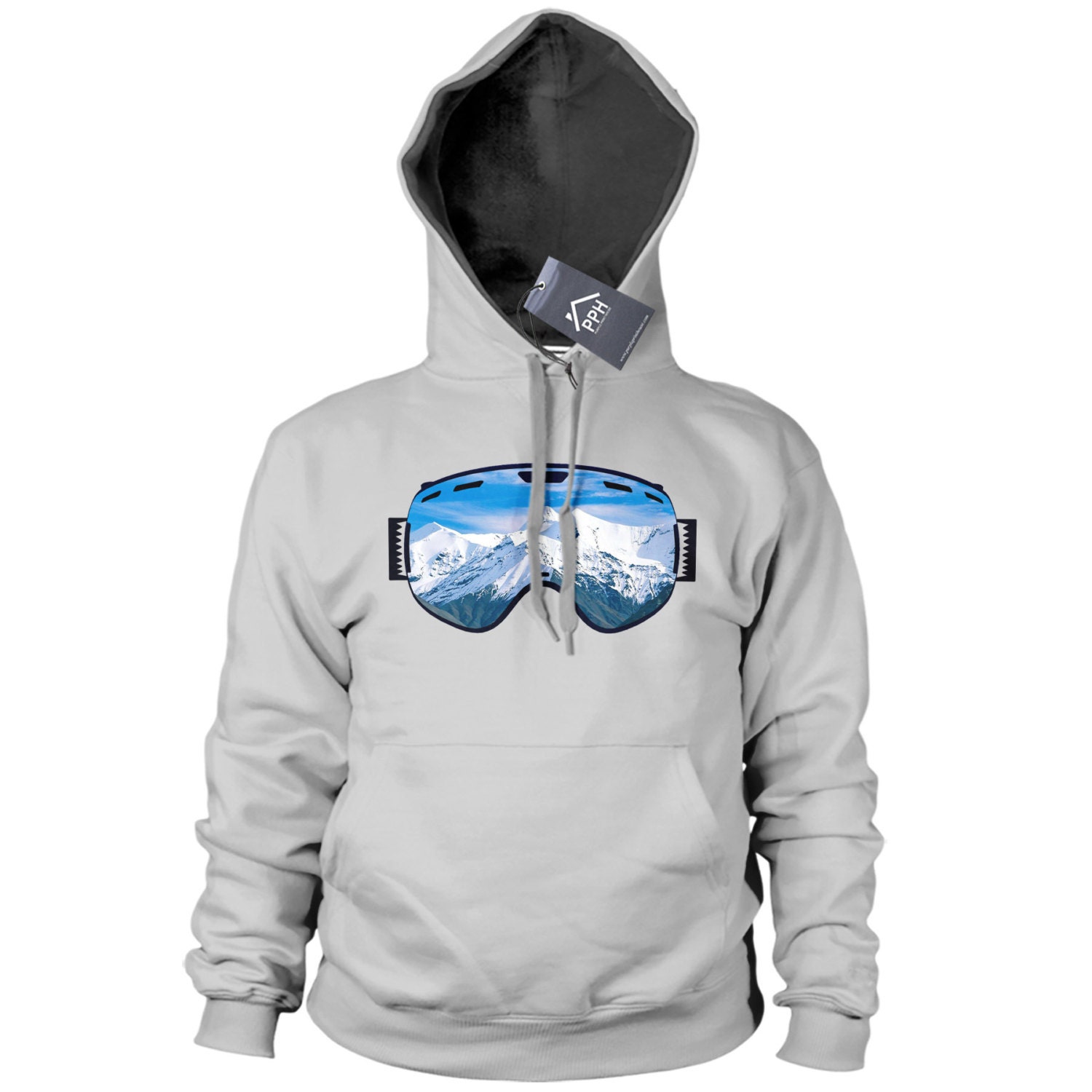 Ski Goggles Mountain View Hoodie Mens Womens Kid Skiing Hoody
