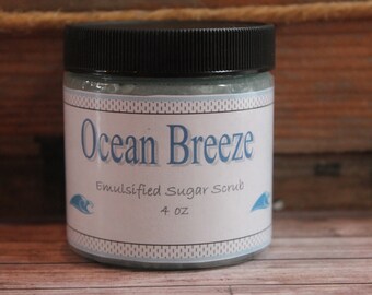 Ocean Breeze Emulsified Sugar Scrub, Sugar Scrub, Floral Scent