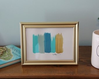Brush Stroke Original Paintings . 5x7 Print . Colorful Brush Stroke Painting . Original Art . Pop of Color . Custom Decor