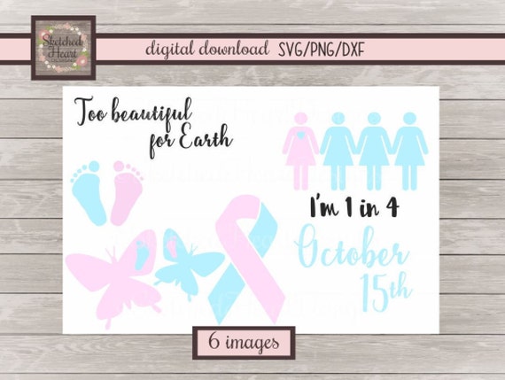 Download Pregnancy loss SVG, Png dxf, Stillbirth, Awareness Ribbon ...