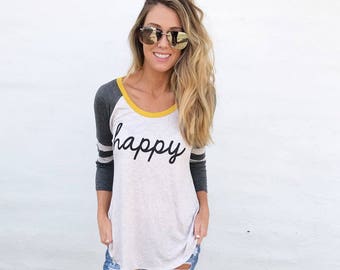 Happy Baseball Tee