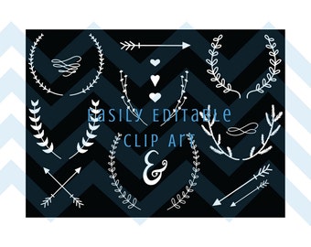 Laurels Clip Art, Laurel svg bundle, Laurel SVG, Arrow SVG, Arrow Clip Art, Arrow dxf, cutting file, vines clip art, Laurel dxf, border svg