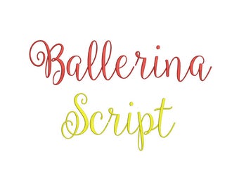 Ballerina Script Embroidery Font 3 Size Font Machine Embroidery Font Instant Download 9 Formats Embroidery Pattern PES and BX