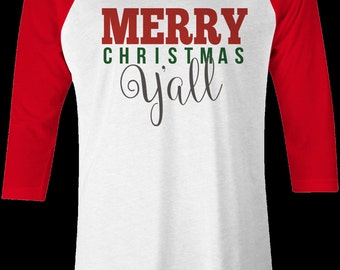 Merry Christmas Y&#039;all Colorful Southern Slang Holiday