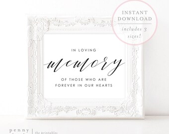 In Loving Memory Sign. In Loving Memory Wedding Sign. Wedding Sign. Wedding Memorial. Memorial Sign. Memorial Print. Wedding Signage.