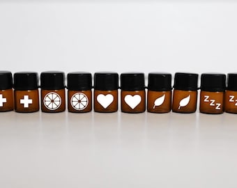 Set of 10 Essential Oil Labels, Sample Bottle Labels, Samples, essential oil labels, essential oil samples, sample bottles, essential oils