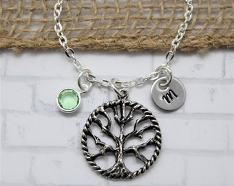 Tree Of Life Necklace - Personalized - Initial Necklace
