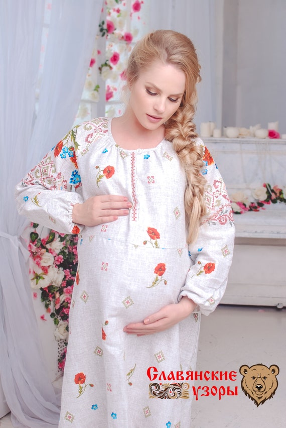 Traditional Dress Poppy Russian Dress Pregnant