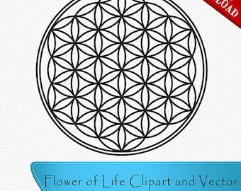 Flower of life svg silhouettes, Flower of life Clipart, Kabbalah Symbol, cricut, Cut, Vector digital download, svg, dxf, eps, png