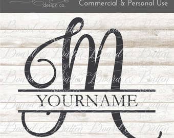 M Split Monogram SVG - Split letter M SVG - Divided Initial svg - Commercial Use svg Files - wood sign svg - stencil svg downloads SPM2