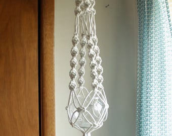 Macrame Plant Hanger With Glass Bowl