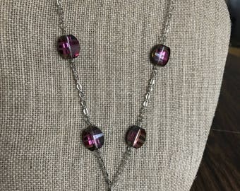 Antique Silver - BC Glass - Large Locket