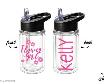 Flower Girl Bottle - Flower Girl gift, Petal Patrol bottle gift, Personalized Kids Water bottle, Will You Be My Flower Girl (BT007)