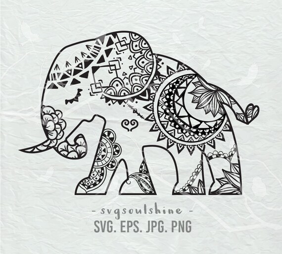 Download Elephant SVG File Silhouette Cut File Cricut Clipart Print