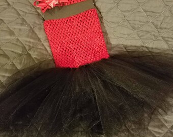 Red and Black Tutu with Headband