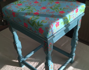 Shabby Chic Floral Stool