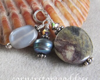 Earth Water Sky Charm Zipper Pull by Cornerstoregoddess