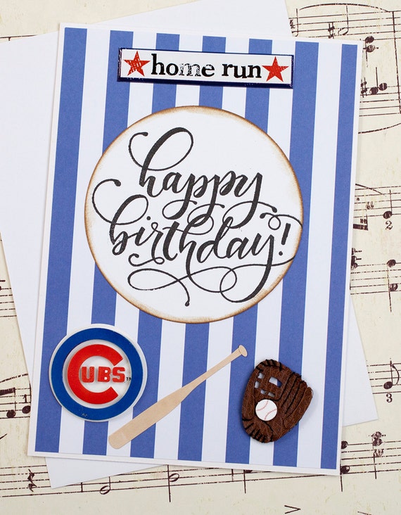 Chicago Cubs Birthday Card Handmade Cubs Birthday Card