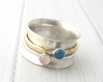 spinner ring-birthstone spinner ring- spin ring-fidget ring- personalized spinner ring-gemstone spinner ring-personalized ring