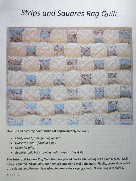 Baby Rag Quilt Pattern Easy Quilt Pattern Beginner PDF