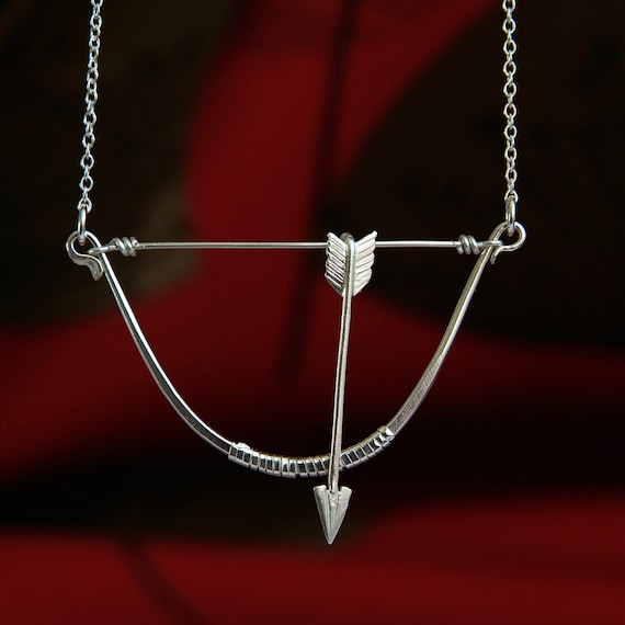 Items Similar To Bow And Arrow Necklace Cupids Bow Arrow Necklace Valentine T Archery Uk 1634