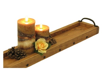 Long Candle Tray, Candle Holder, Candle Tray Centerpiece, Mantle Candle Tray, Succulent Tray, Herb Plant Tray