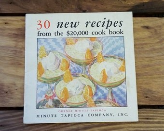 Vintage Cookbook 1929 Minute Tapioca Company Orange, MA Tapioca Recipes 20's Kitchen Cooking Advertising Ephemera Art Deco Illustration