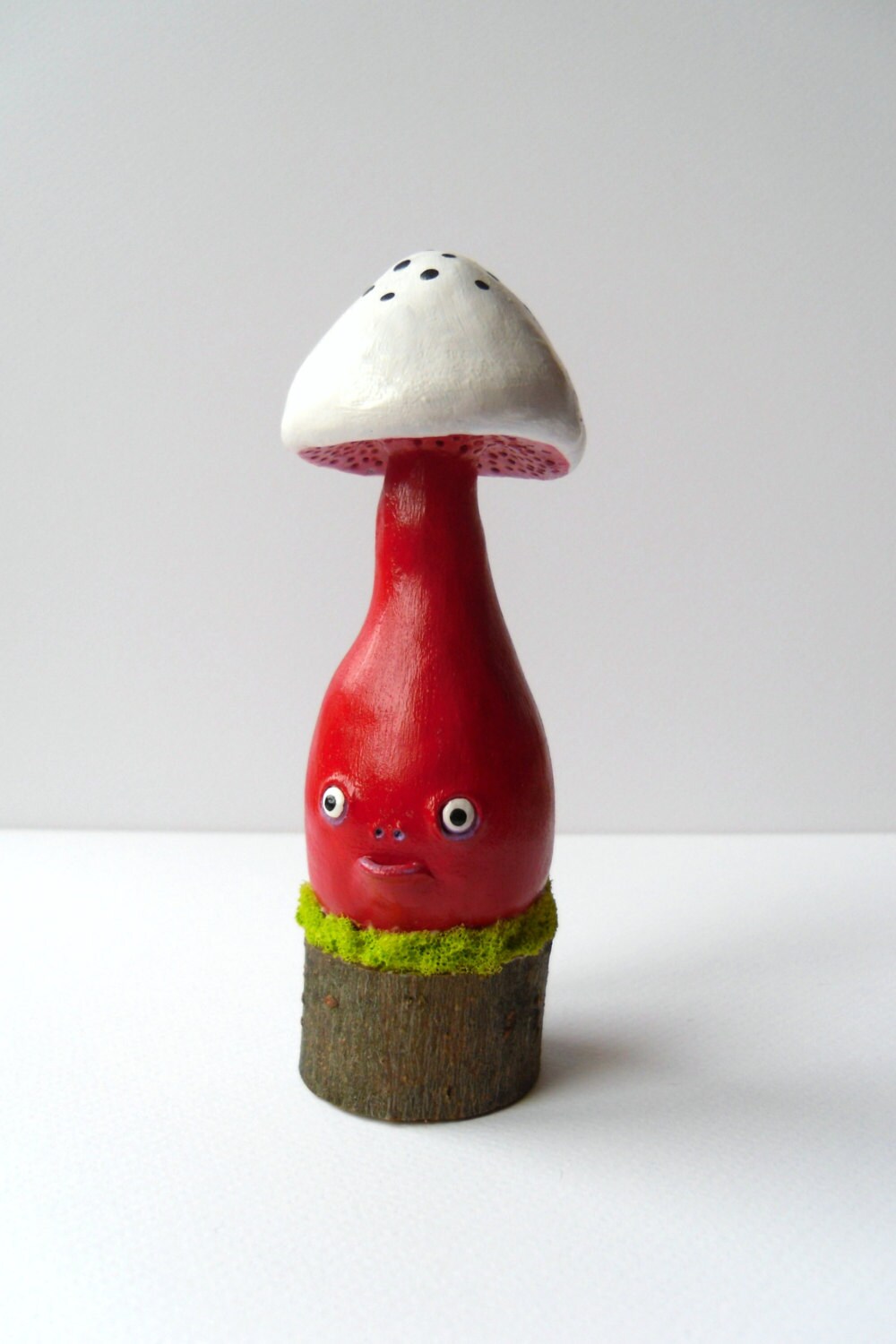 Polymer Clay Mushroom Sculpture Whimsical Mushroom Figurine