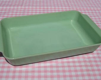 Jadeite Baking Pan, 9"x 13", Vintage Jadeite Casserole Dish, Jadeite, Green, Collectible Jadeite, Baking, Fire King