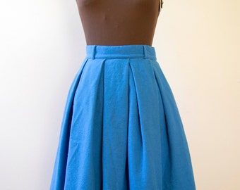 Blue pleated skirt | Etsy