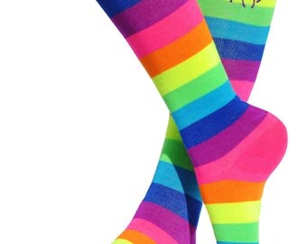 Unicorn Rainbow Knee High Socks Unicorn Costume Socks Roller Skate Party Fun Socks Glow Party Magical Fairytale Birthday Little Pony Socks