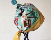 Little Girl Boy REVERSIBLE Kerchief Summer Hat Bandana Headband Headscarf bib Garden Scarf Head Wrap