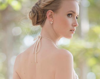 Bridal Ear Jacket, Crystal Earjacket, Gold Ear Jacket Weddings, Bridal Ear Jackets, Geometric Earrings, Stud Earrings, Modern Jewelry