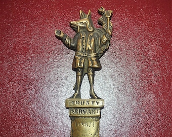 Hircocervus Brass Letter Opener Trusty Servant Winchester College Hampshire England 9" FREE SHIPPING!
