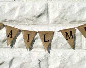 Trail Mix Burlap Banner, Trail Mix Bar, Country / Rustic / Barn Wedding / Burlap Garland