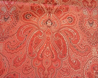 Red and Silver Brocade fabric
