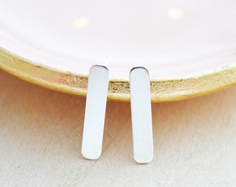 Silver Bar Earrings - Silver Bar Ear Climber - Dainty Silver Earrings - Mother's Day Jewelry - Gift for Mom - Minimalist Jewelry