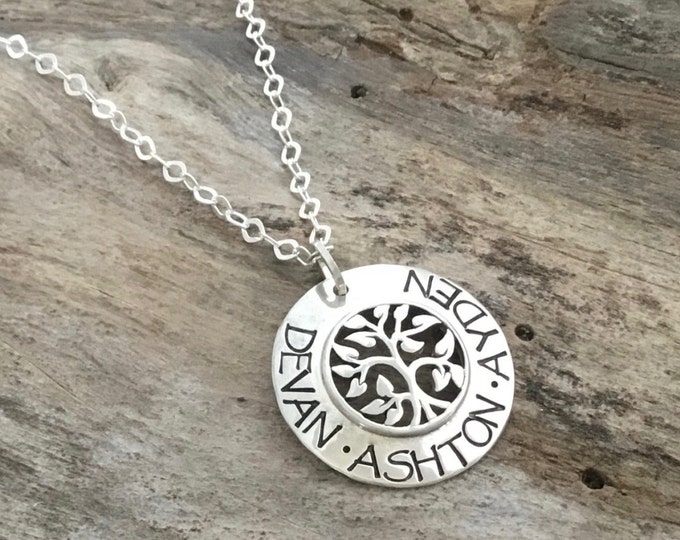 Tree Jewelry -Sterling Silver Personalized Tree of Life Necklace -Tree of Life Pendant -Tree of Life Necklace - Name Necklace -Name Jewelry