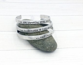 Hamilton Cuff Bracelet • Hamilton Fan Gift • Rise Up • Not Throwing Away My Shot • Inimitable Original • Young Scrappy & Hungry