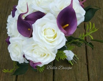 White Garden Rose Boutonniere fake boutonniere | etsy White Garden Rose Boutonniere fake boutonniere | etsy