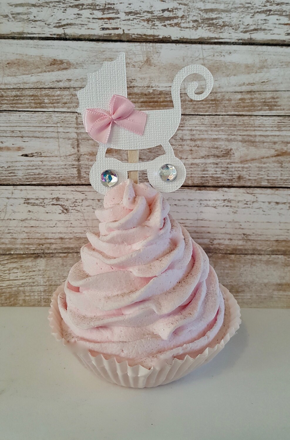 Mini Stroller Carriage Cupcake cake toppers baby shower