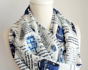 Dr Who Tardis Scarf Doctor Who Scarf Infinity Scarf Geek Gift For Her Wife Fashion Accessories Fall Fashion Doctor Who Gift Dr Who Fan